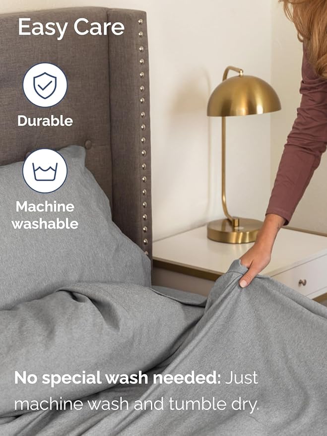 Extra Deep Queen Sheet Set - 6 Piece Breathable and Cooling Sheets - Hotel Luxury Bed Sheets Set - Easy Fit - Soft, Wrinkle Free and Comfy Sheets Set - Heathered Grey Sheet Set with Extra Deep Pockets