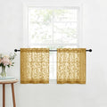 Furman Cafe Curtains 24 Inch Length 2 Panels Set, Elegant Geometric Jacquard by OWENIE