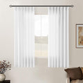 Snow White Pinch Pleated Linen Semi Sheer Curtains 54 Inch Length 2 Panels | by Twodrapes