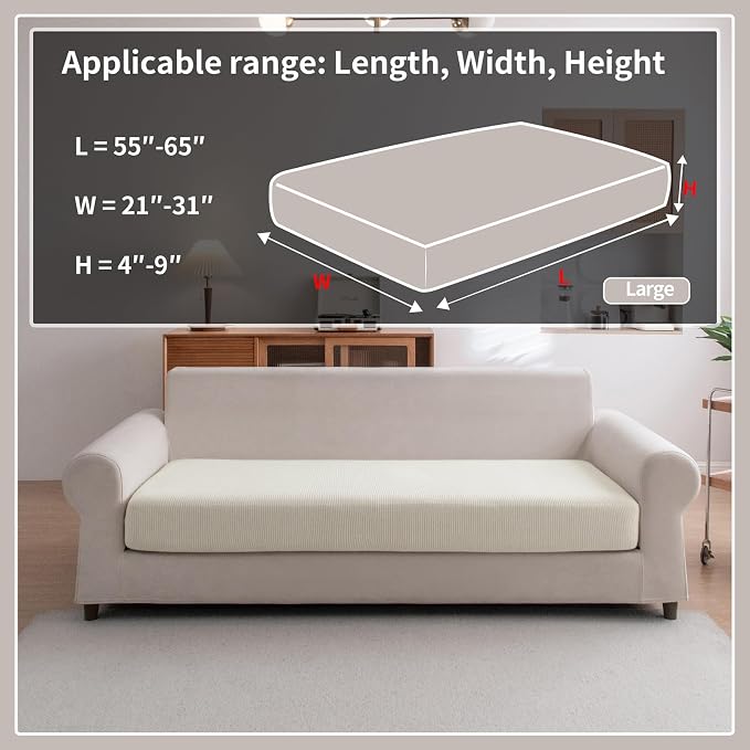 OHSIO Sectional Couch Covers, Wear Resistant Stretch Sofa Covers Washable Soft - Image 2