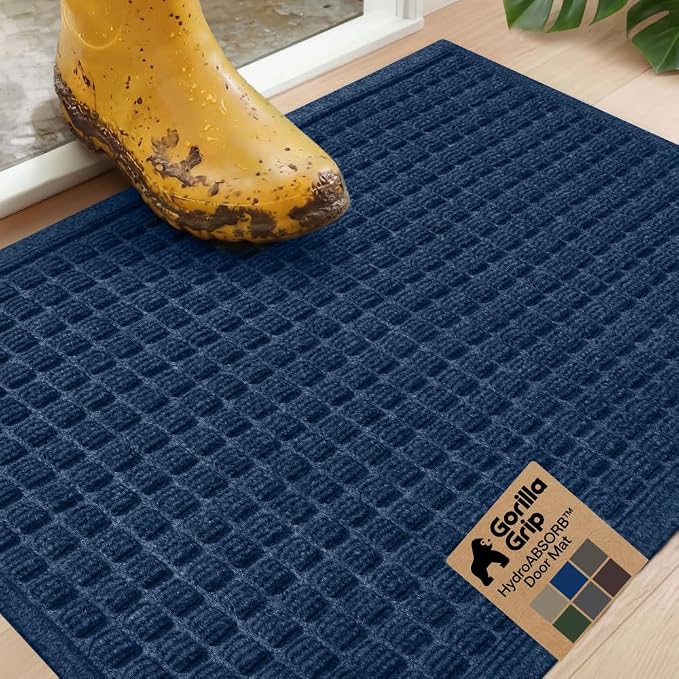 GORILLA GRIP® Ultra Absorbent Front Door Mat Outside Entrance, Traps Dirt and by Unknown