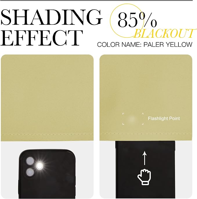 NICETOWN Paler Yellow Room Darkening Curtains - Image 4