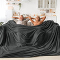 BEDELITE Fleece Blanket Soft Oversized Bed Blanket Charcoal Grey 120"x120" | by BEDELITE