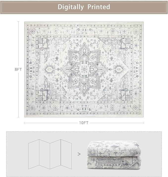 8x10 Washable Area Rugs for Living Room, Dining Room | Ultra Soft Faux Wool - Image 2