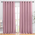 NICETOWN Crystal Pink Room Darkening Sliding Door Curtains, Window Treatment Thermal Grommet Voice Reducing Drapes for Living Room/Bedroom, Set of 2, W66 x L102