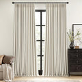 MIULEE Linen Pinch Pleated 100% Blackout Linen Curtains 40x96 Inches | Room by MIULEE
