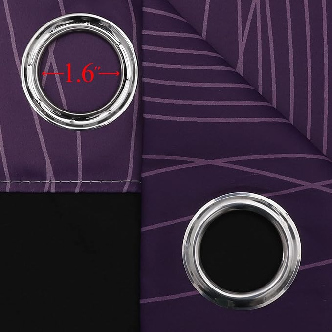 Purple and Greyish White Ombre Blackout Curtains - Image 7
