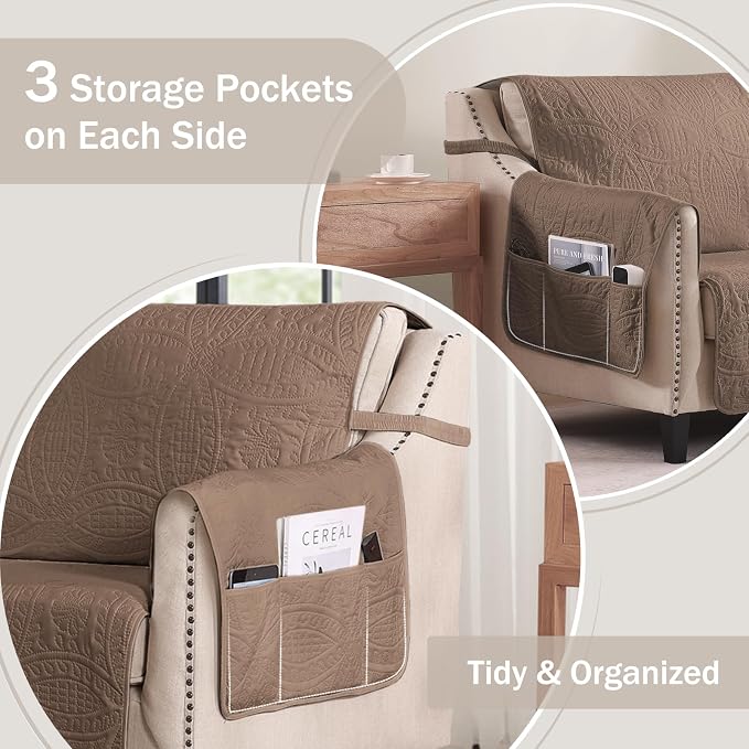 Quilted Grand Sofa Covers for 4 Cushion Couch, Couch Cover for Grand Sofa - Image 5