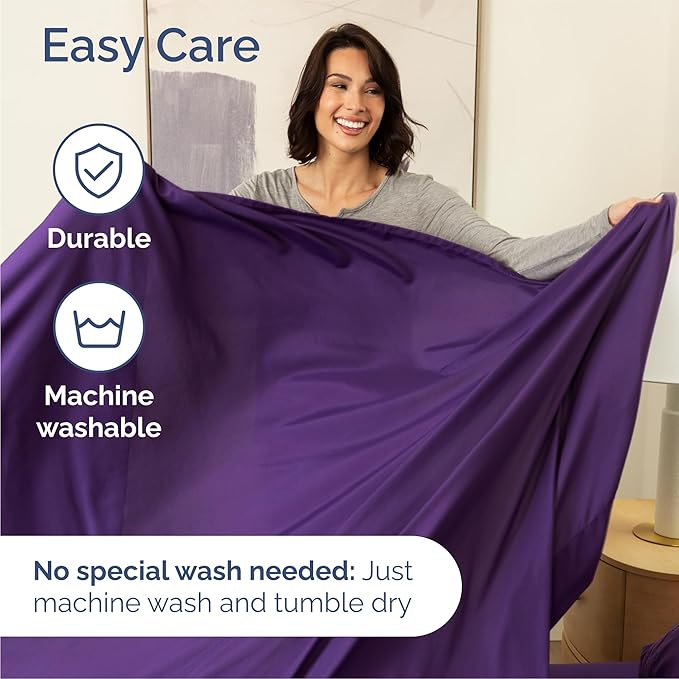 Queen 6 Piece Sheet Set - Comfy Breathable & Cooling - Ultra Soft Hotel Luxury Bedding Set w/ 8-16 Inch Deep Pockets - 1 Flat & 1 Fitted Sheet & 4 Pillowcases - Cozy, Wrinkle Free & Easy Care - Purple