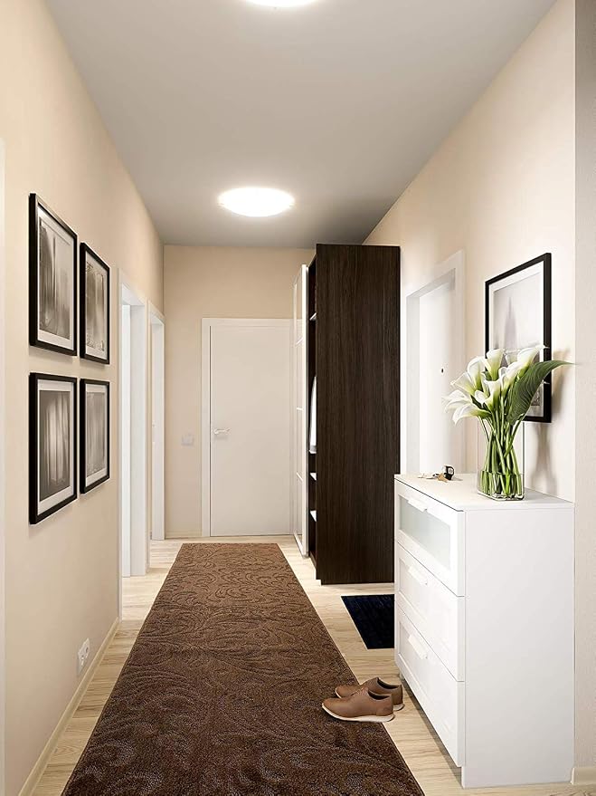 Custom Length Hallway Runner Rug, Slip Resistant, Floral Brown, 26 Inch X 3 feet - Image 3