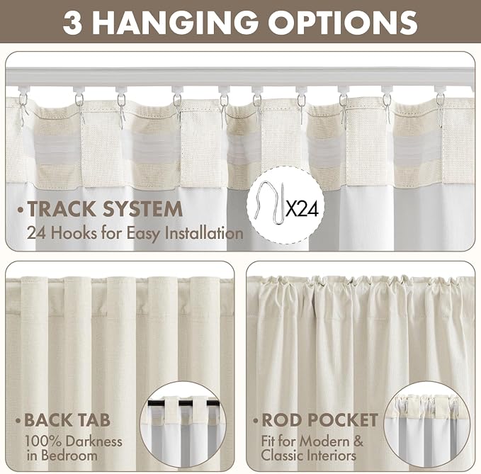MIULEE 100% Blackout Linen Curtains - Image 5