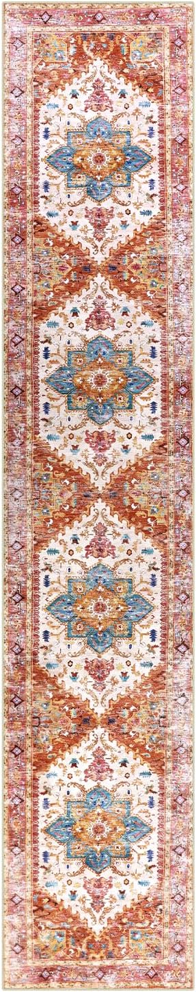 Yamaziot Washable Runner Rug, 2x10 Non-Slip Boho Hallway Kitchen Rug | Stain - Image 3