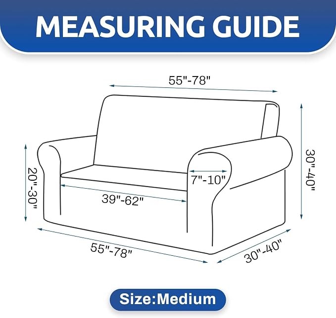 Stretch Loveseat Couch Cover, 2 Cushion Couch Slipcover, Champagne | 1-Piece - Image 4