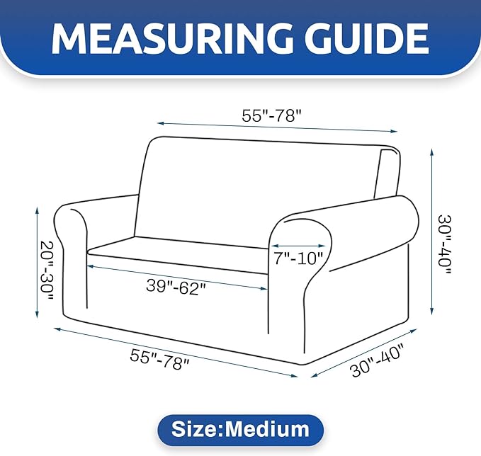 Stretch Loveseat Couch Cover, 2 Cushion Couch Slipcover, Riverside | 1-Piece - Image 4