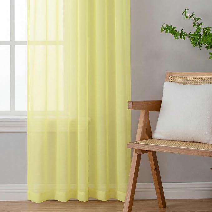 Sheer Curtains 96 inches Long 2 Panels Set - Image 6