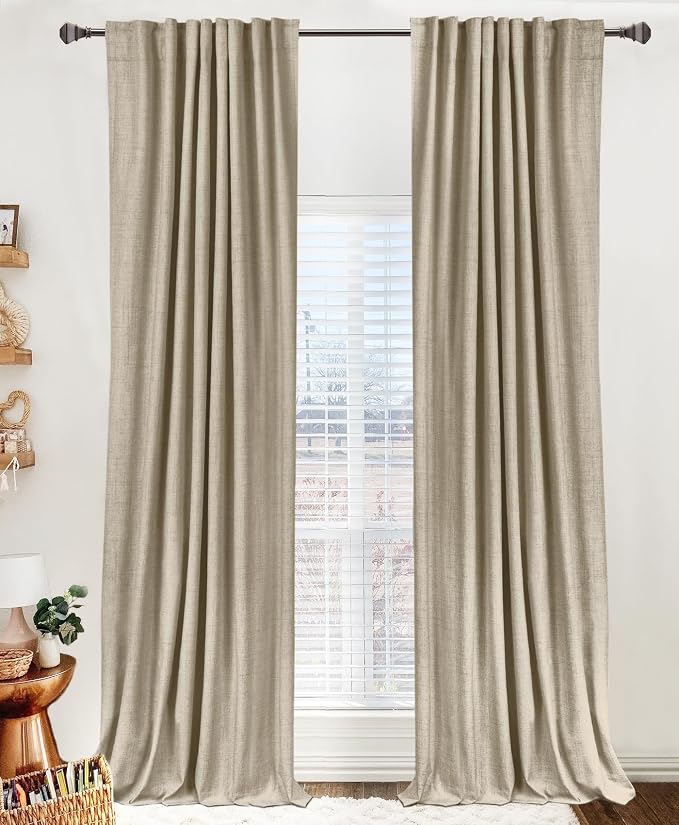 Linen Textured Total Blackout Curtains by 100BlackoutShield