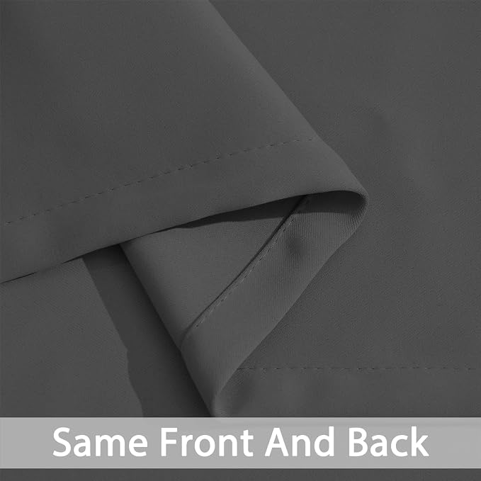 Yakamok Room Darkening Curtains 42x72 inch Length Charcoal Grey-Living Room | 2 - Image 5