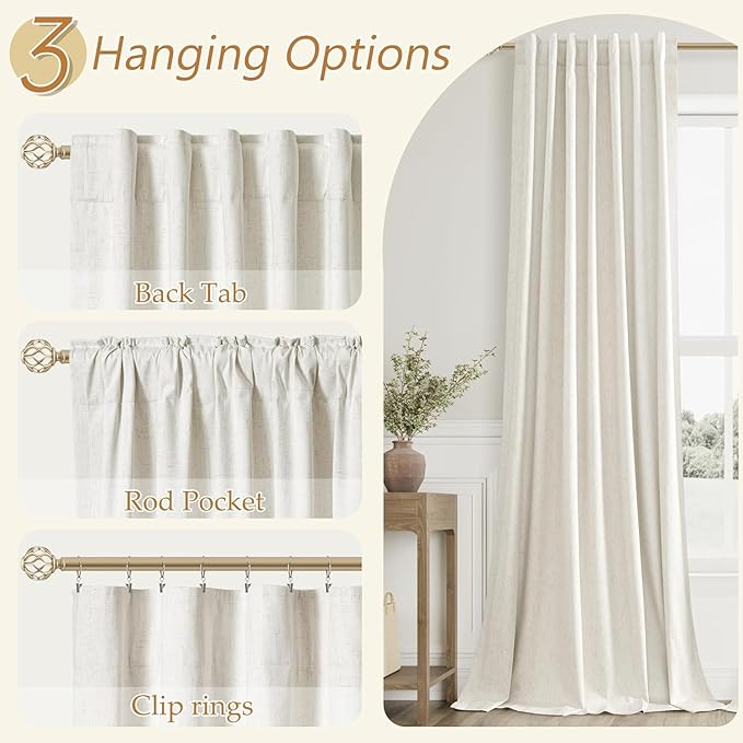 100% Blackout Linen Short Curtains - Image 6