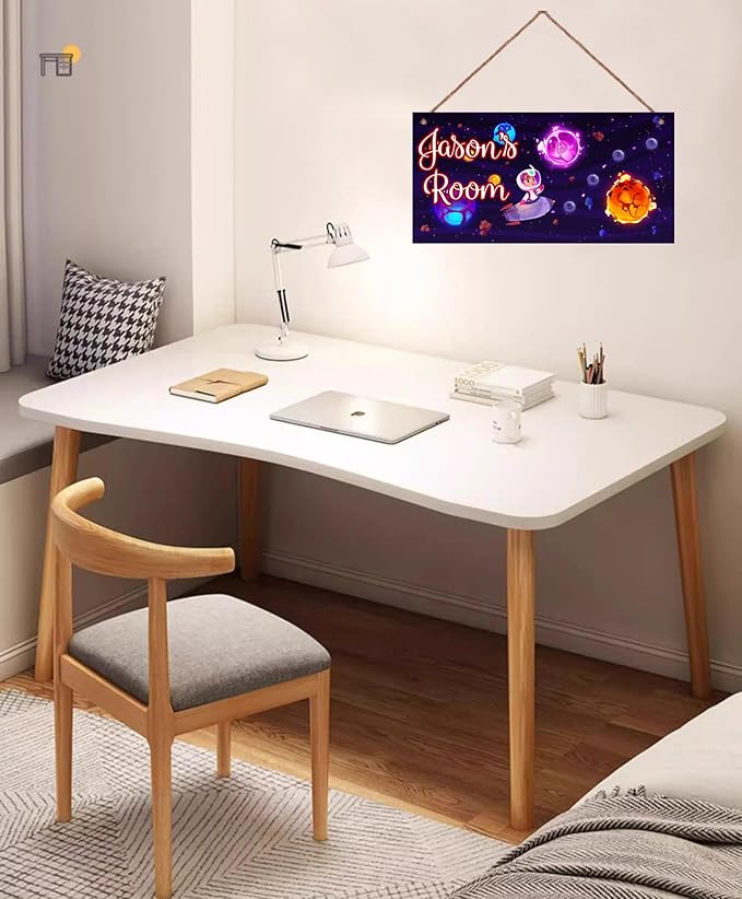 Personalized Sign Universe Spacecraft Sign Outer Space Theme Art Décor For Kids Room Custom Name Door Wall Art Décor For Little Man Cave, Universe Floral Nursery Art Plate For Girls Room Boys Bedroom