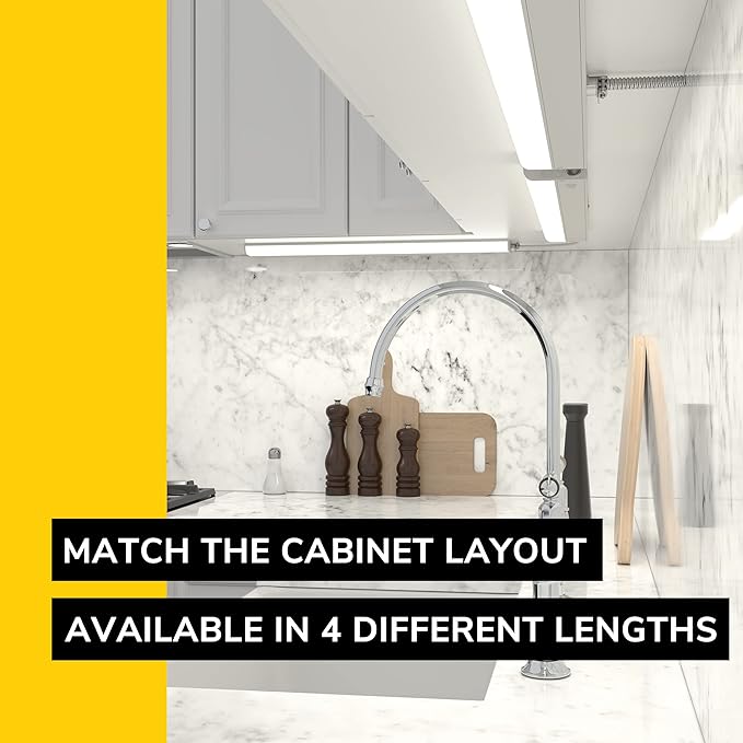 GETINLIGHT 30-inch Hardwired Only LED Under Cabinet Lighting, Daylight White(5000k), Dimmable, Matte White Finished, ETL Listed, IN-0201-14-WH-50