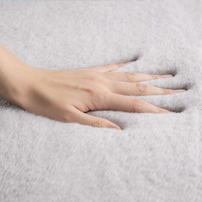 Ashler Faux Fur Rug, Ultra Soft Faux Rabbit Fur, 5 x 7 Feet Rectangle, Machine - Image 5