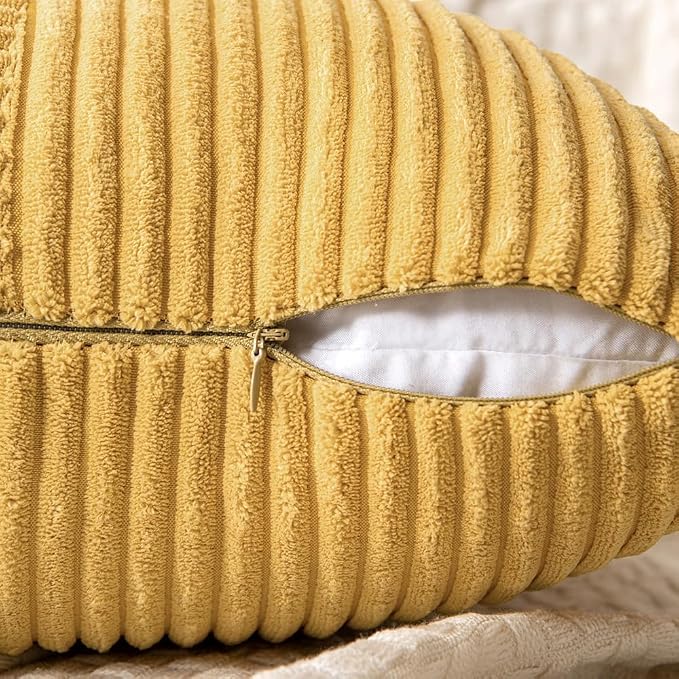 MIULEE Golden Mustard Decorative Throw Pillow Covers - Image 3