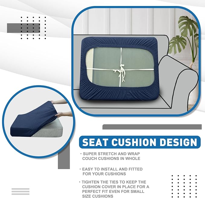 XINEAGE Large Couch Cushion Covers Seat Cushion Cover Thick Stretch Sofa - Image 6