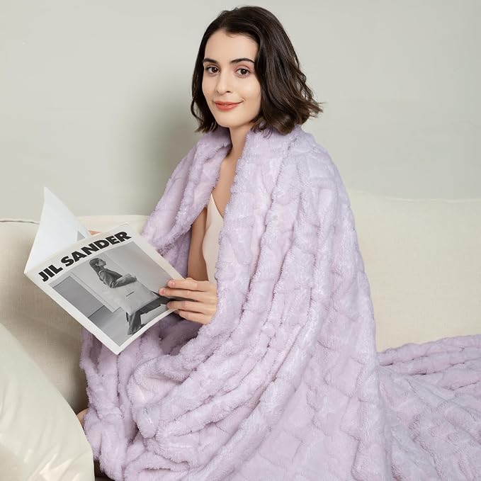 Aganear Fleece Throw Blanket for Couch Sofa 50"x60" Purple | Lightweight Fuzzy - Image 6