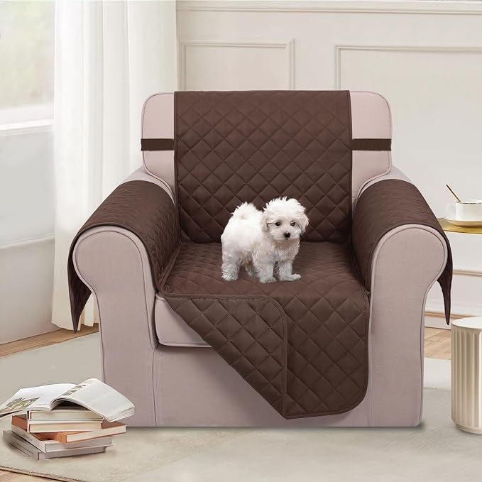 U-NICE HOME Reversible Recliner Chair Covers, Chocolate | 23''Armchair Cover - Image 2