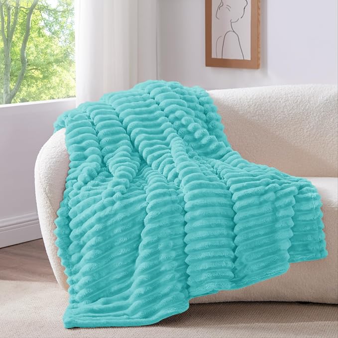 BEDELITE Ribbed Twin Blanket for Couch & Bed, Warm Yet Lightweight, Ribbed - Image 2