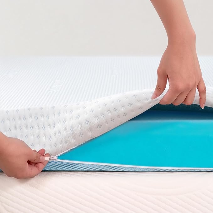 Subrtex 3 Inch Gel-Infused Memory Foam Mattress Topper High Density Breathable Bed Tooper Rayon Made from Bamboo Cover CertiPUR-US Certified (Full)