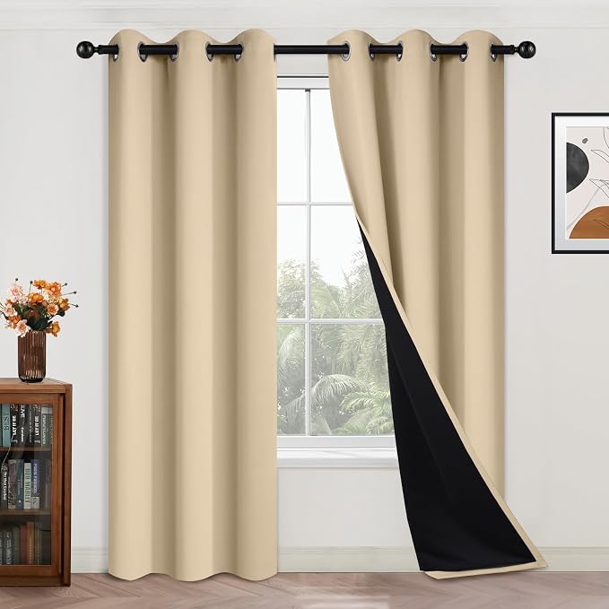 Yakamok Black 100% Blackout Curtains 84 Inches Long by Yakamok