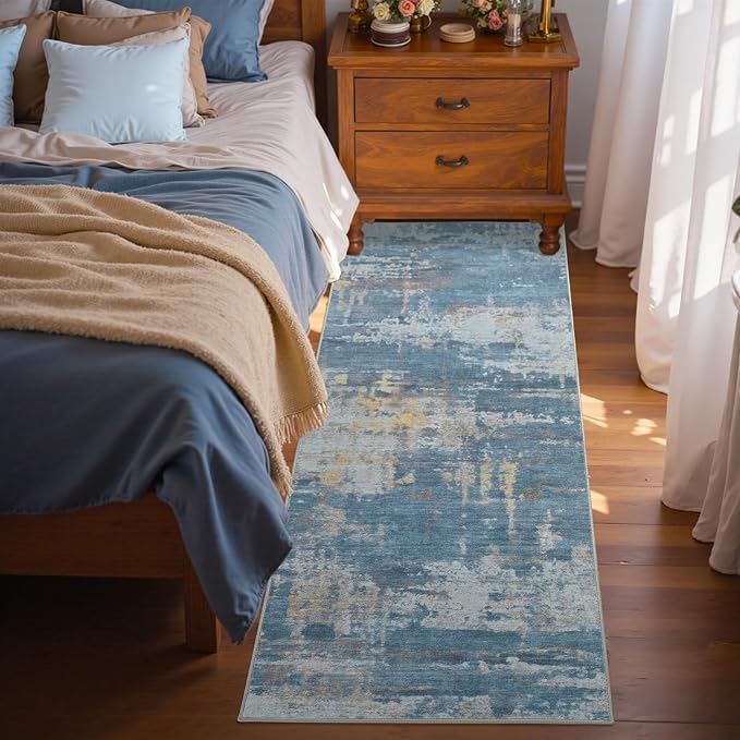 2x6 Ft Washable Runner Rug, Non-Slip Low Pile Hallway Kitchen Area Rug - Image 2