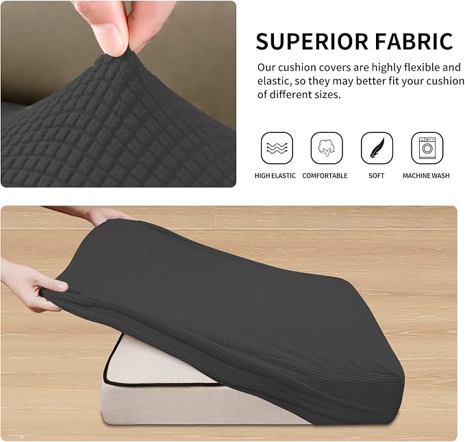 Easy-Going Stretch 2 Pieces Loveseat Couch Cushion Cover - Image 5