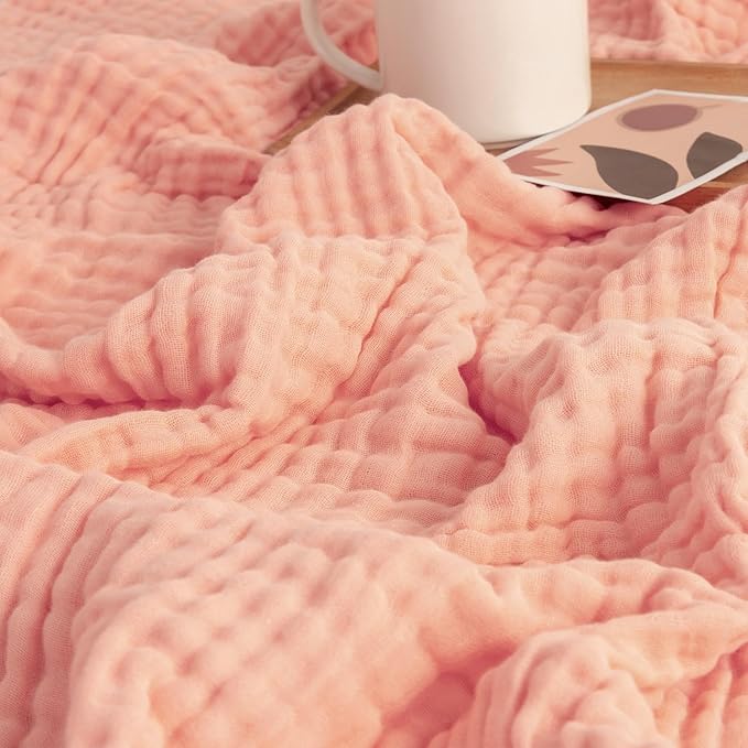 EMME Muslin Blankets for Adults Throw Blanket for Couch Breathable Gauze Soft by EMME