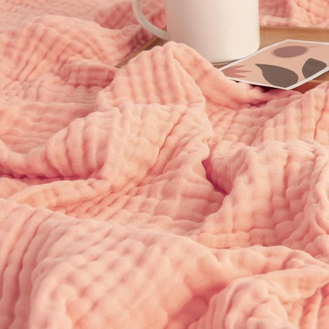 EMME Muslin Blankets for Adults Throw Blanket for Couch Breathable Gauze Soft by EMME