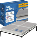 Greaton, Box Spring Bed Base King Size, 4-Inch Wood Mattress Foundation – Amish Made in USA – Quiet Noise Free, 4-Pieces Under Mattress-Support BoxSpring, Fully Assembled, White