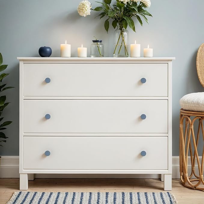 Ravinte 5 Pack Cabinet Knobs Light Blue Kitchen Cabinet Knobs Round Dresser Drawer Pulls Closet Door Pulls 1-1/5 Inch