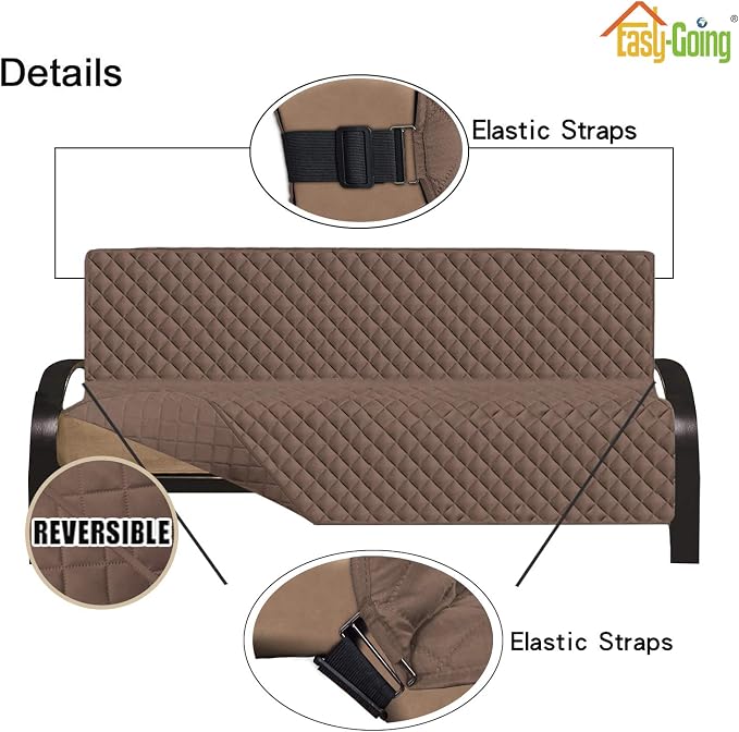 Easy-Going Reversible Couch Cover, Large Futon Sofa, Water Resistant Furniture - Image 3