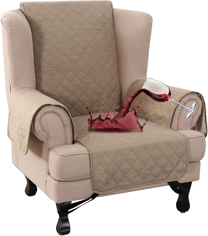 Turquoize 100% Waterproof Wing Chair Cover Wing Armchair Slipcovers Chair Couch by Turquoize