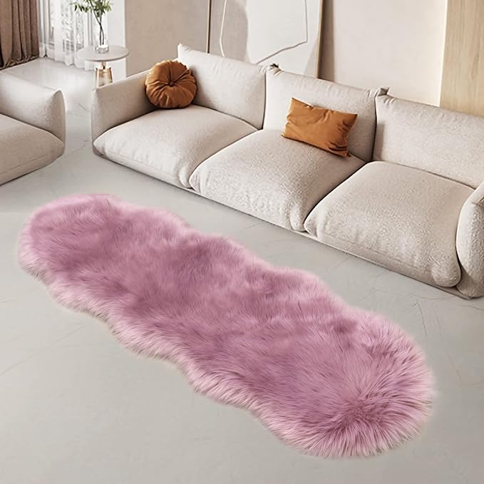 SERISSA 2x6 Fluffy Light Purple Faux Fur Area Rug - Image 6