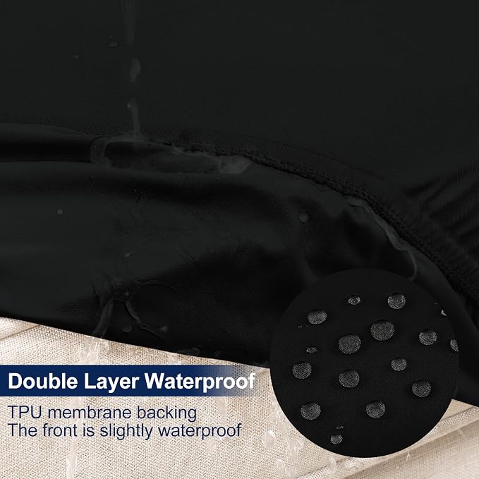 Smiry Waterproof Patio Cushion Covers, Stretch Outdoor Furniture Covers | Couch - Image 2