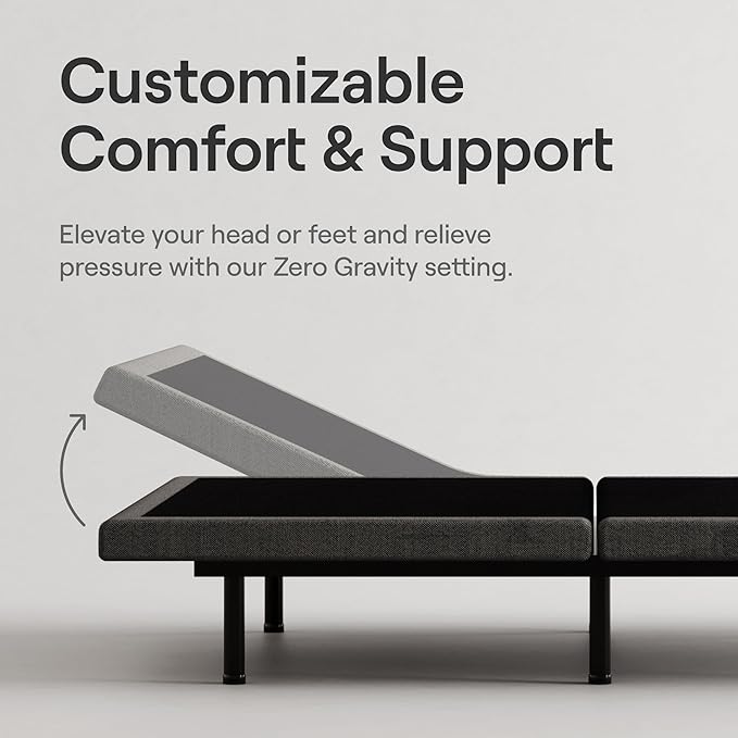 Nectar Queen Adjustable Base & 12” Mattress (New Version) - Head & Foot Incline - Medium Firm Memory Foam - Cooling Top Layer - 3 Massage Settings - 365-Night Mattress Trial & Forever Warranty