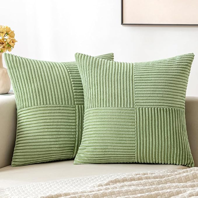 MIULEE Sage Green Decorative Throw Pillow Covers by MIULEE