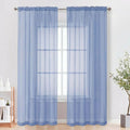 Sheer Curtains 84 Inches Long 2 Panels Set, Light Filtering Transparent by OVZME