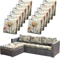 CALBODE 12PACK Outdoor Sofa Seat Cushion Covers, Floral Printed Stretch by CALBODE