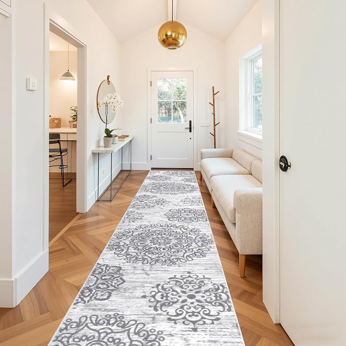HEBE Hallway Runner Rug 3'x18', Washable Non Slip Kitchen Rug Runner | Soft - Image 6