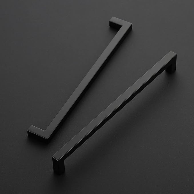 Ravinte 20 Pack 10 Inch Kitchen Square Cabinet Handles Matte Black Pulls Black Drawer Pulls Kitchen Cabinet Hardware Handles