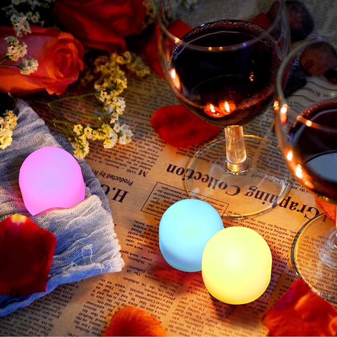 Novelty Place Color Changing Mini Nightlight, Multicolor LED Mood Lighting - Night Light for Bedroom, Bathroom, Living Room - Battery Powered (Pack of 12)
