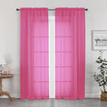 Hot Pink Sheer Curtains 84 Inches Long by OWENIE